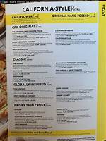Dine in Menu | California Pizza Kitchen