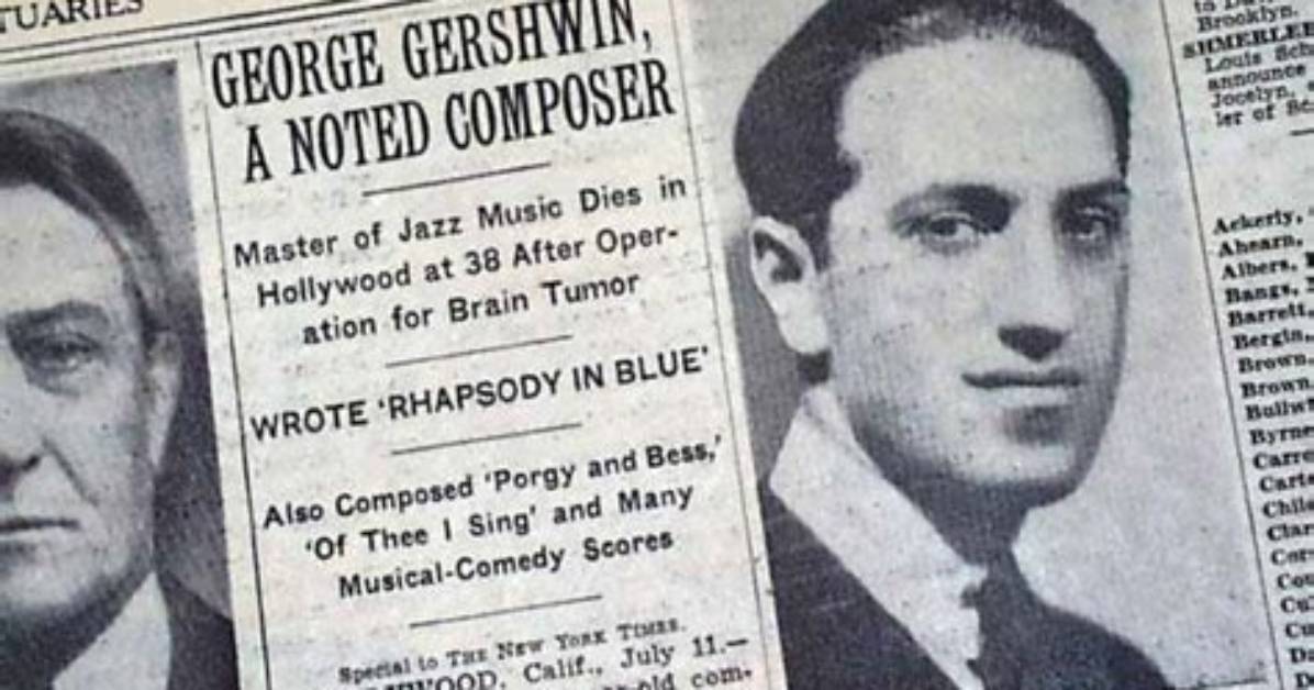 Pianist George Gershwin Cause of Death Was Glioblastoma, Last Words Fred Astaire Details ·