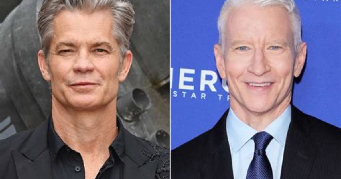 Timothy Olyphant and Anderson Cooper
