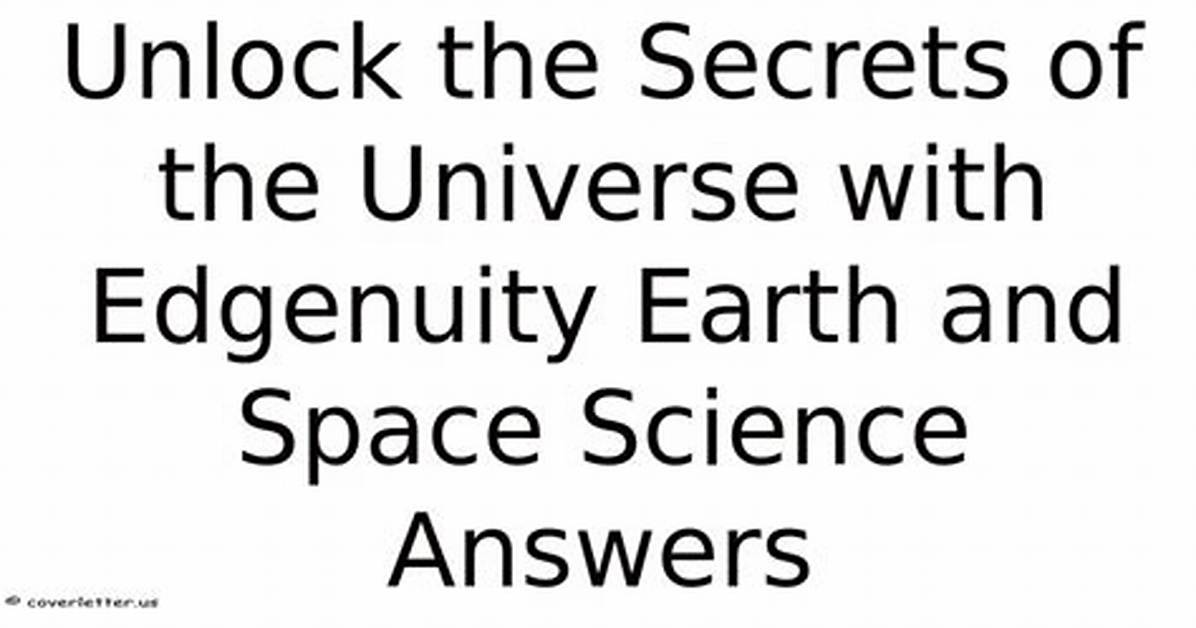 Unlock Earth Science Secrets with Edgenuity Answers