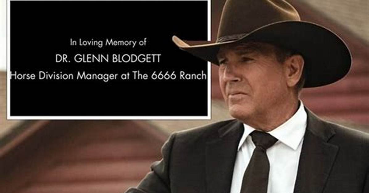 Yellowstone Tributes 6666 Ranch Manager Dr Glenn Blodgett in the Midseason Tittle Card